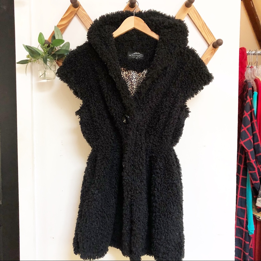 Sherpa Vest Montanaco Tricia Leopard Faux Fur